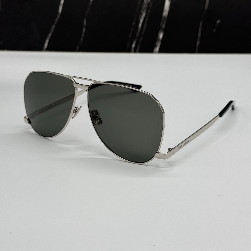 NEW SAINT LAURENT SL690 DUST 002 SUNGLASSES MEN SILVER EYEWEAR SL 690 DUST 002 - Picture 5 of 15